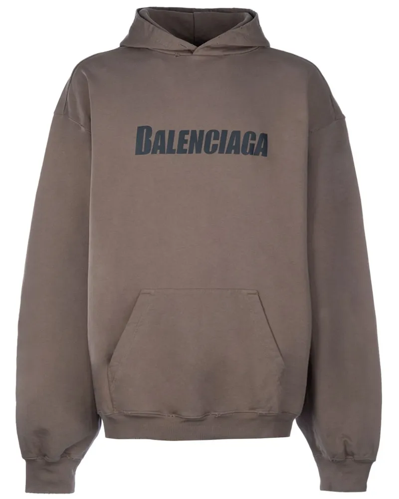 Balenciaga Hoodie mit Logo-Print - Nude Nude