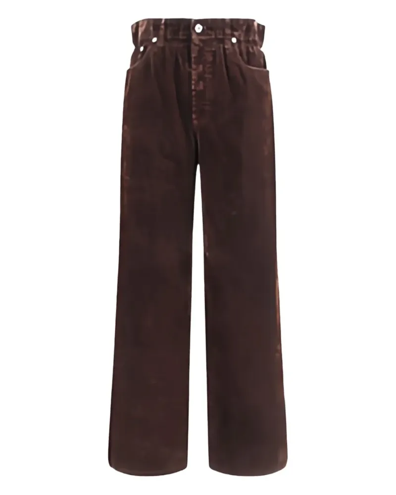 Miu Miu Samthose mit elastischem Bund - Braun Braun