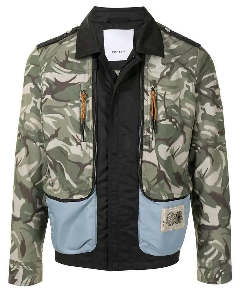 Ports V Bomberjacke mit Camouflage-Print - Grün Grün