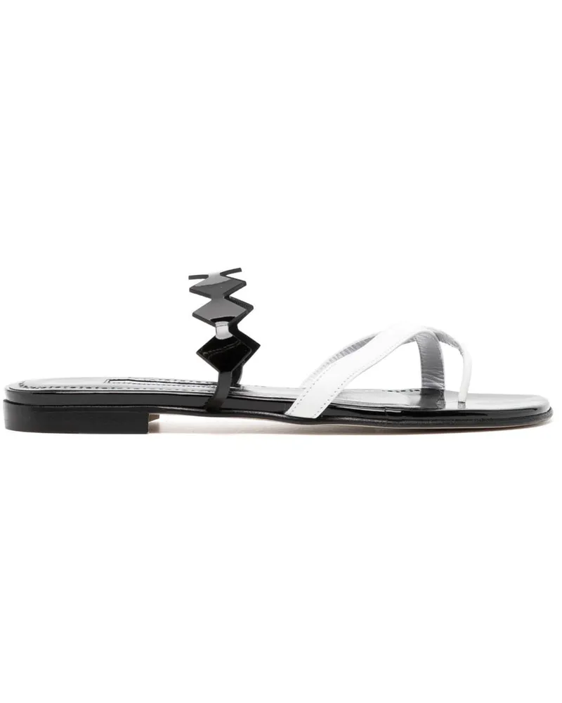 Manolo Blahnik Flache Sandalen - Schwarz Schwarz
