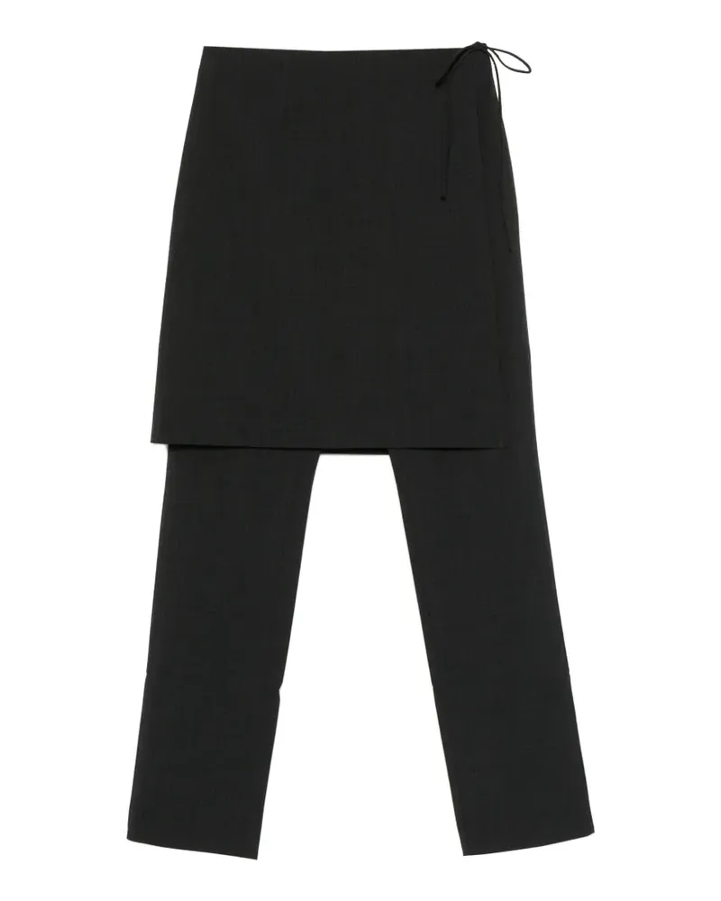 St. Agni wool sarong pants - dark graphite - Schwarz Schwarz