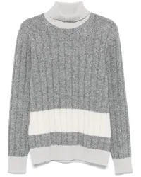 Eleventy Gerippter Strickpullover Grau