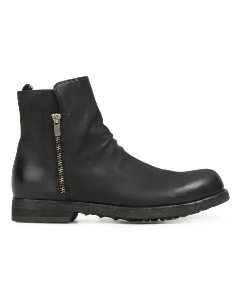 Officine Creative Italia side-zip leather boots - Schwarz Schwarz