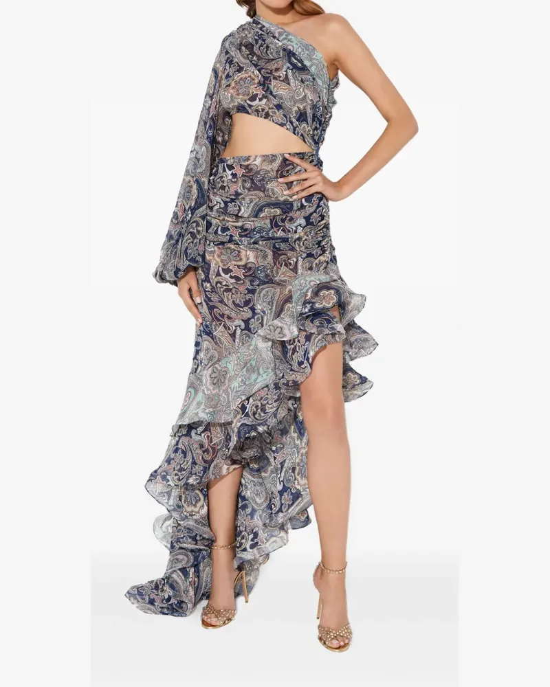 BRONX AND BANCO Drapiertes Sara One-Shoulder-Kleid - Blau Blau