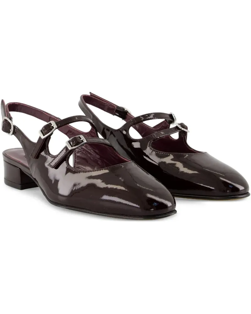 Carel Peche Pumps aus Lackleder 25mm - Braun Braun