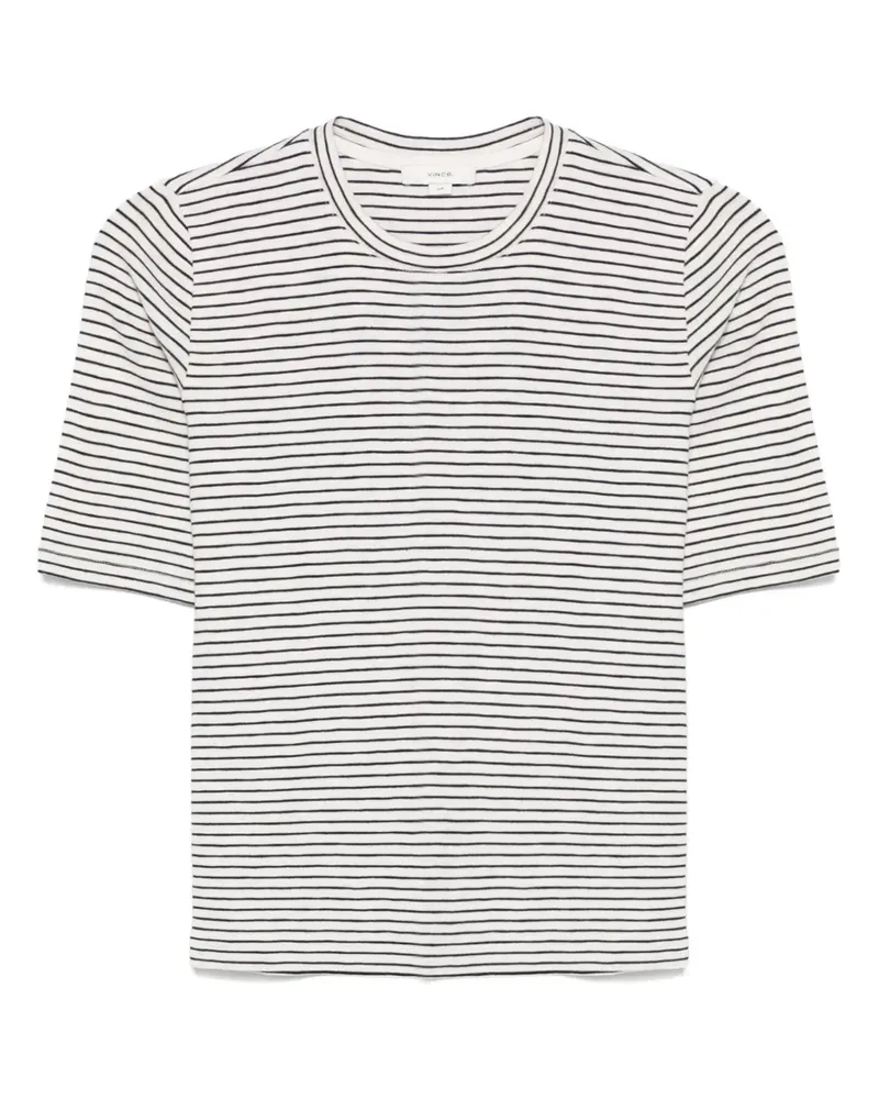 Vince Gestreiftes T-Shirt - Schwarz Schwarz