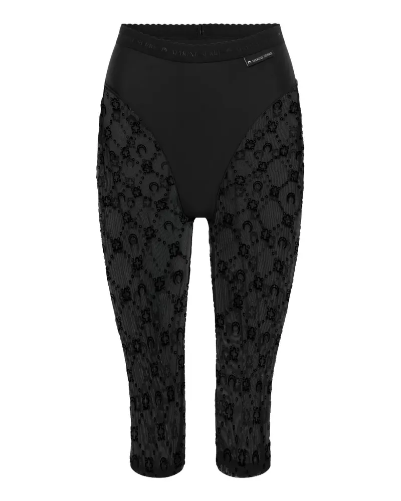 Marine Serre Moon Diamant Radlerhose - Schwarz Schwarz