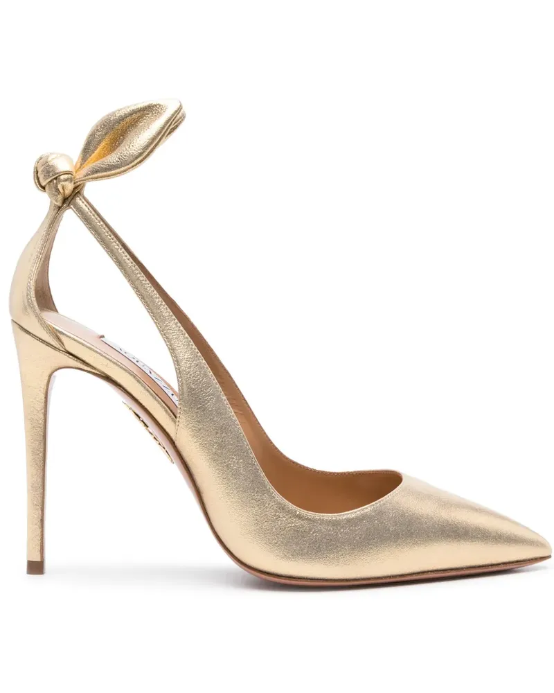 Aquazzura Pumps mit Schleife 105mm - Gold Gold