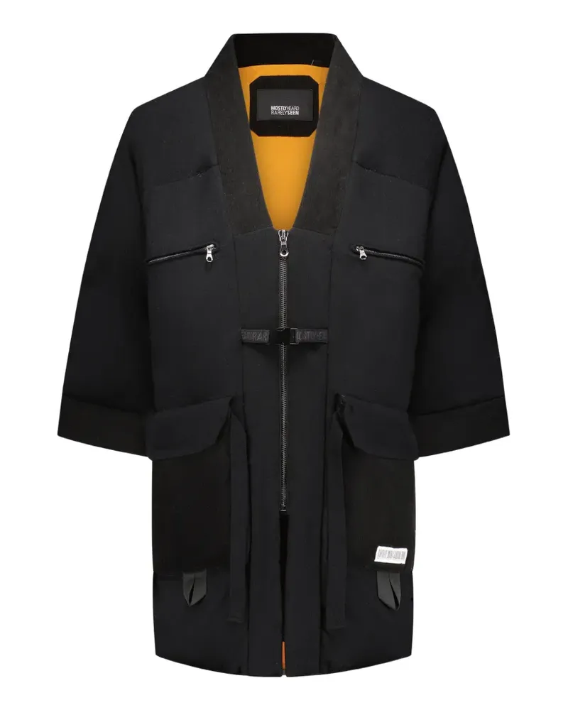 Mostly Heard Rarely Seen V-neck coat - Schwarz Schwarz