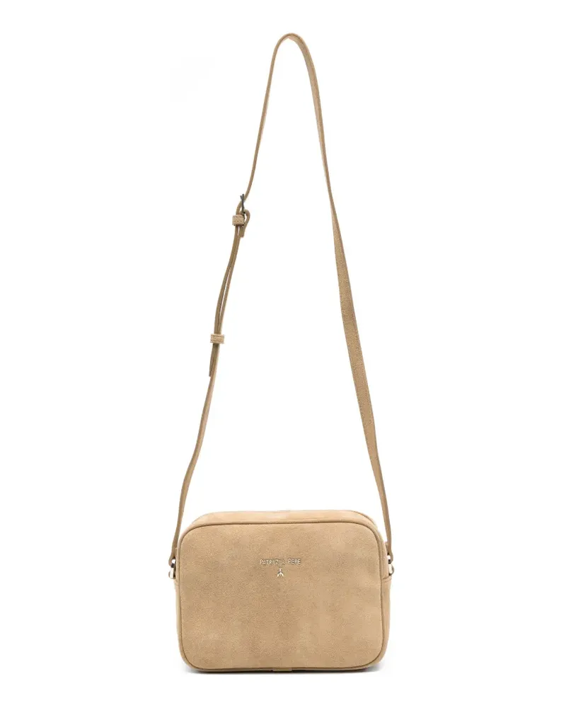 Patrizia Pepe Schultertasche mit Logo-Schild - Nude Nude