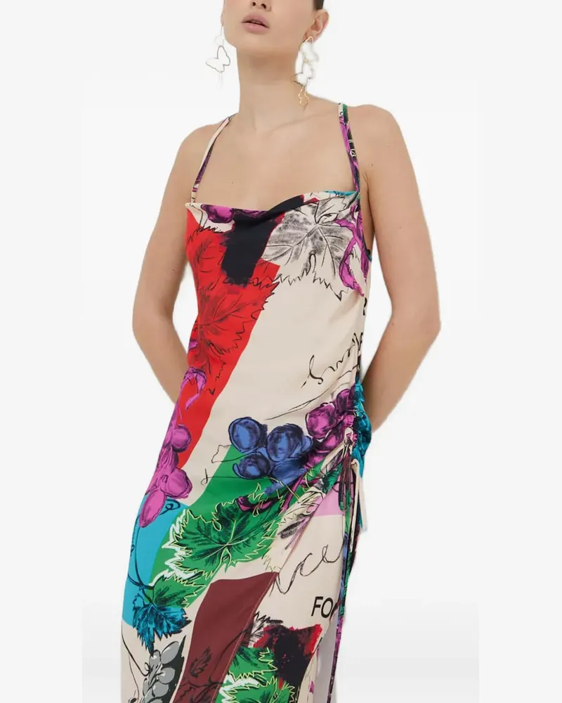 Iceberg floral-print midi dress - Nude Nude