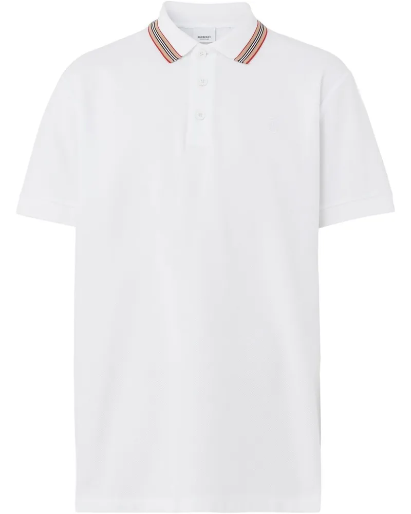 Burberry Poloshirt mit Icon-Streifen - Weiß Weiß