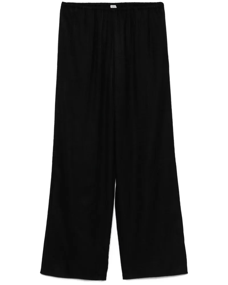 Totême Flanellhose mit Monogramm - Schwarz Schwarz