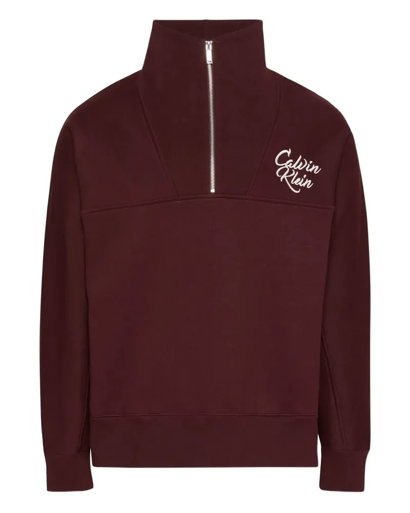 Calvin Klein Sweatshirt mit Reißverschluss - Rot Rot
