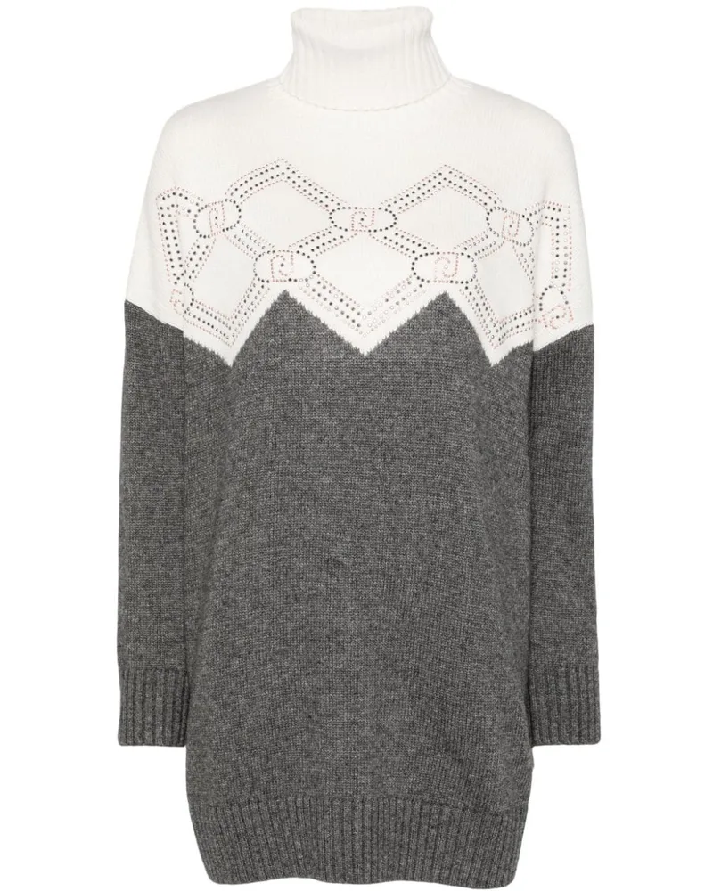 Liu Jo Sweatshirt mit Strass-Logo - Grau Grau