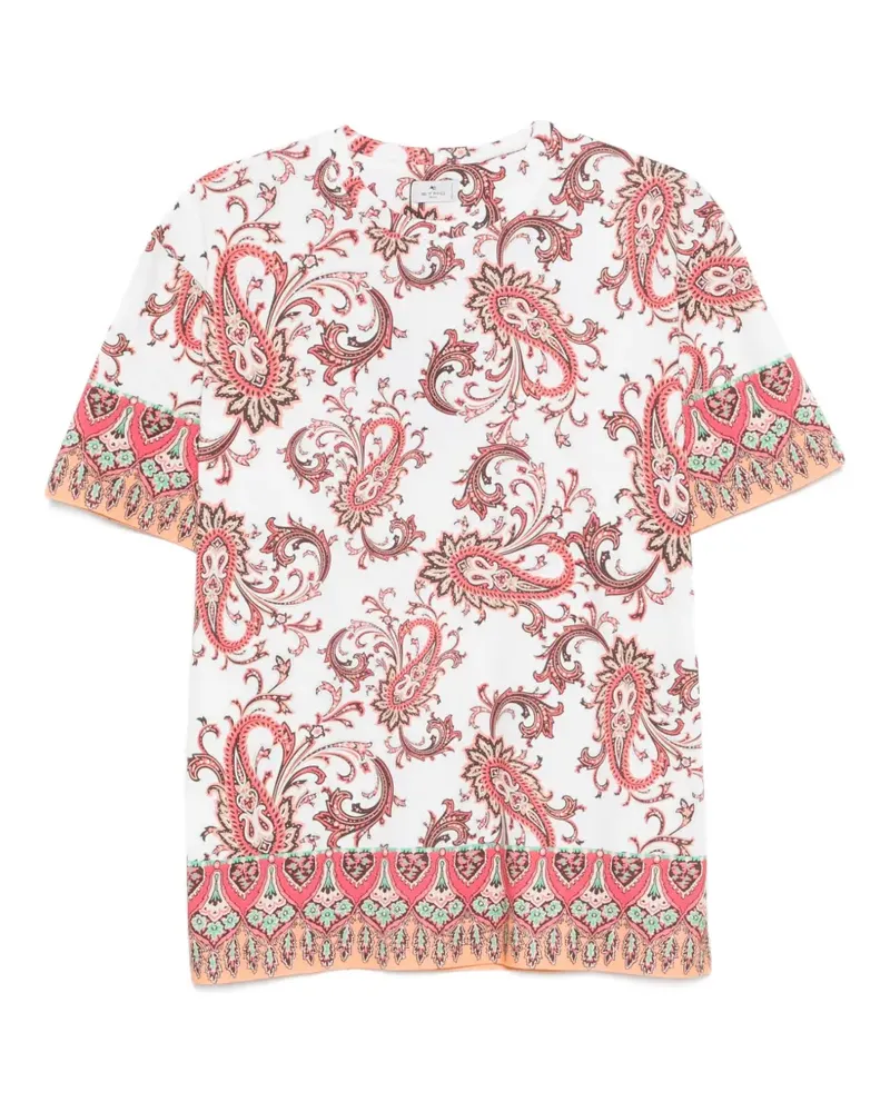 Etro T-Shirt mit Paisleymuster - Weiß Weiß