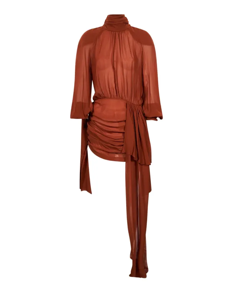 Rowen Rose ruched draped-detail mini dress - Braun Braun