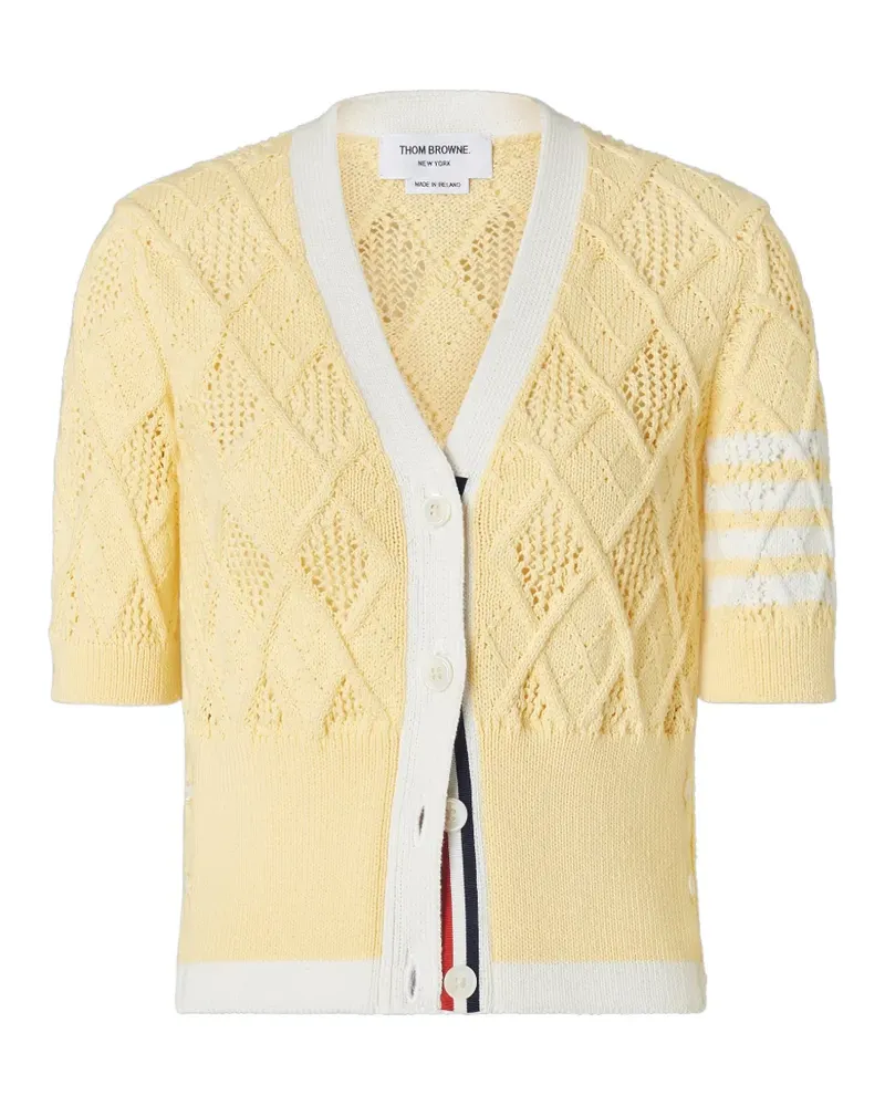 Thom Browne Argyle 4-Bar Cardigan - Gelb Gelb