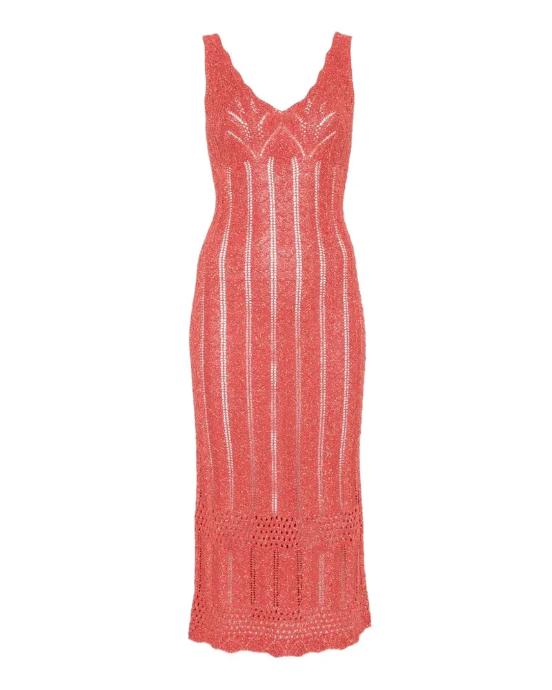 Twin-Set V-neck midi dress - Rot Rot