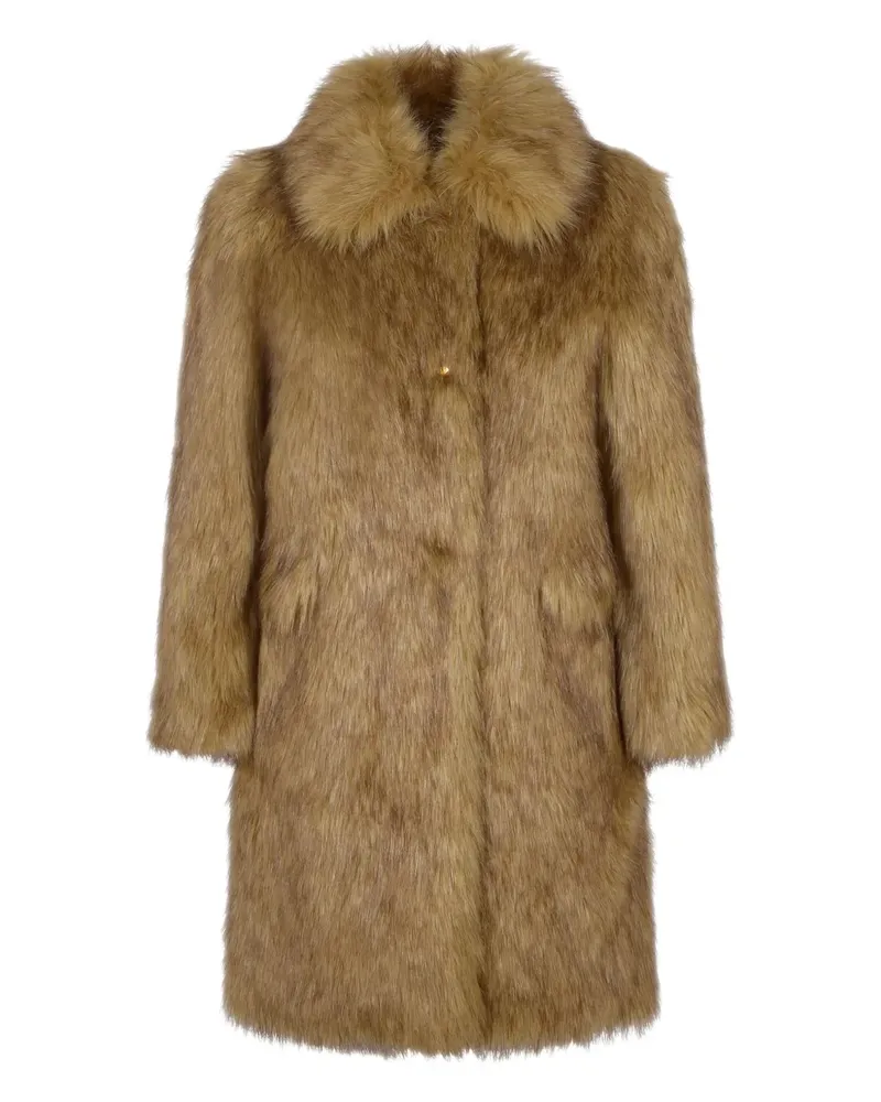 Prada Mantel aus Faux Fur - Nude Nude