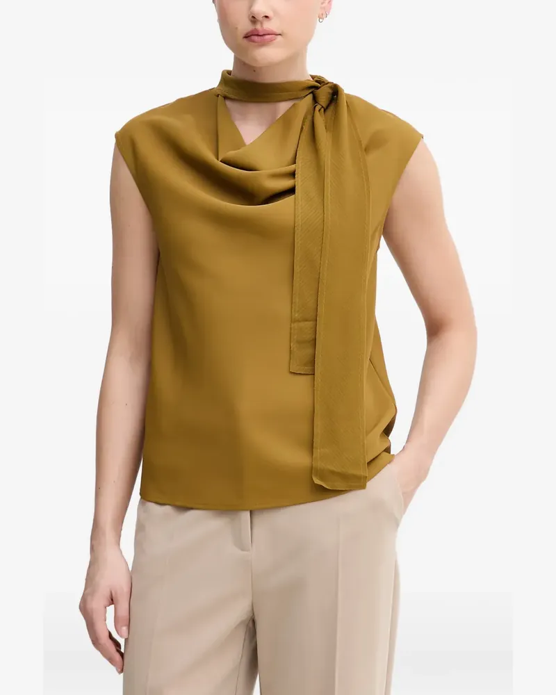 Sisley tie-neck cowl-neck top - Grün Grün