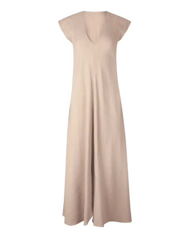 Peter Cohen Doves Maxikleid mit V-Ausschnitt - Nude Nude