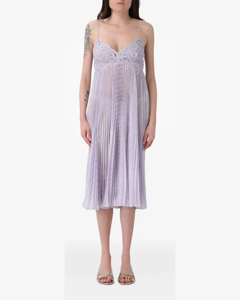 Ermanno Scervino Minikleid mit Spitzenbesatz - Violett Violett