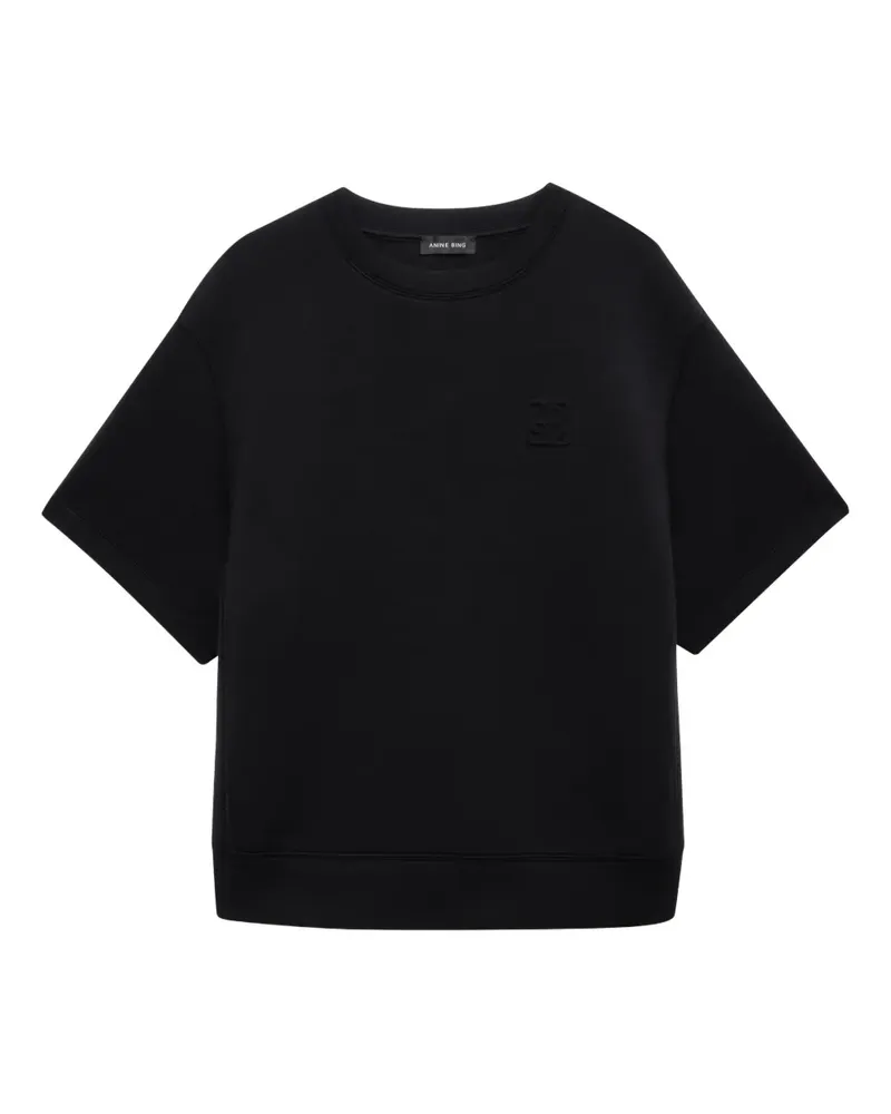 Anine Bing Jadon T-Shirt mit Monogramm - Schwarz Schwarz