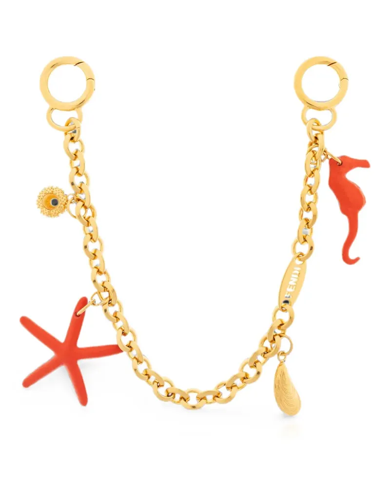 Fendi charm-embellished chain bag strap - Gold Gold
