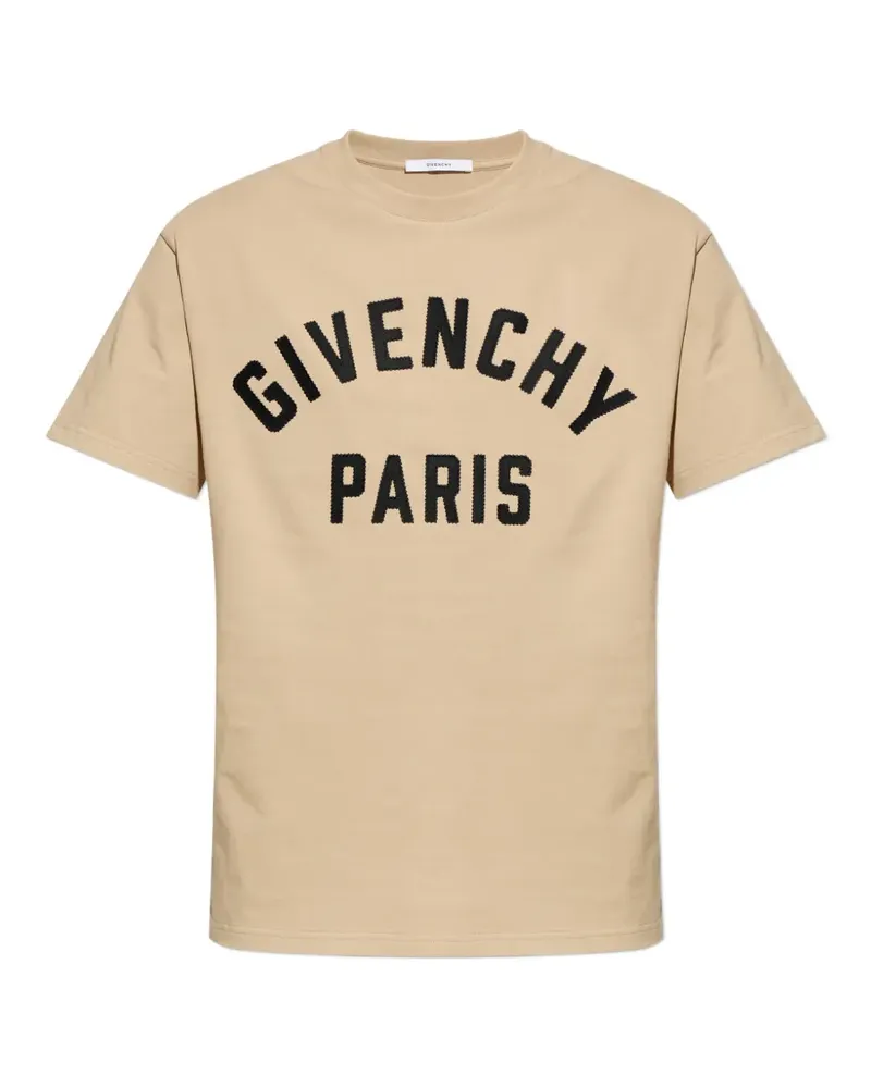Givenchy logo-embroidered T-shirt - Nude Nude
