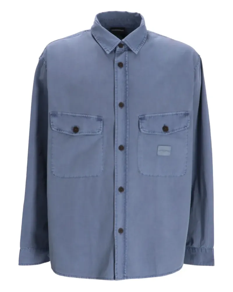 Emporio Armani Hemdjacke mit doppelter Tasche - Blau Blau