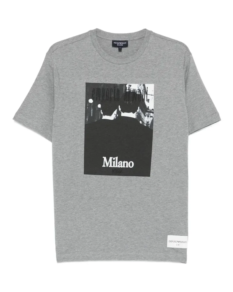 Emporio Armani graphic-print T-shirt - Grau Grau