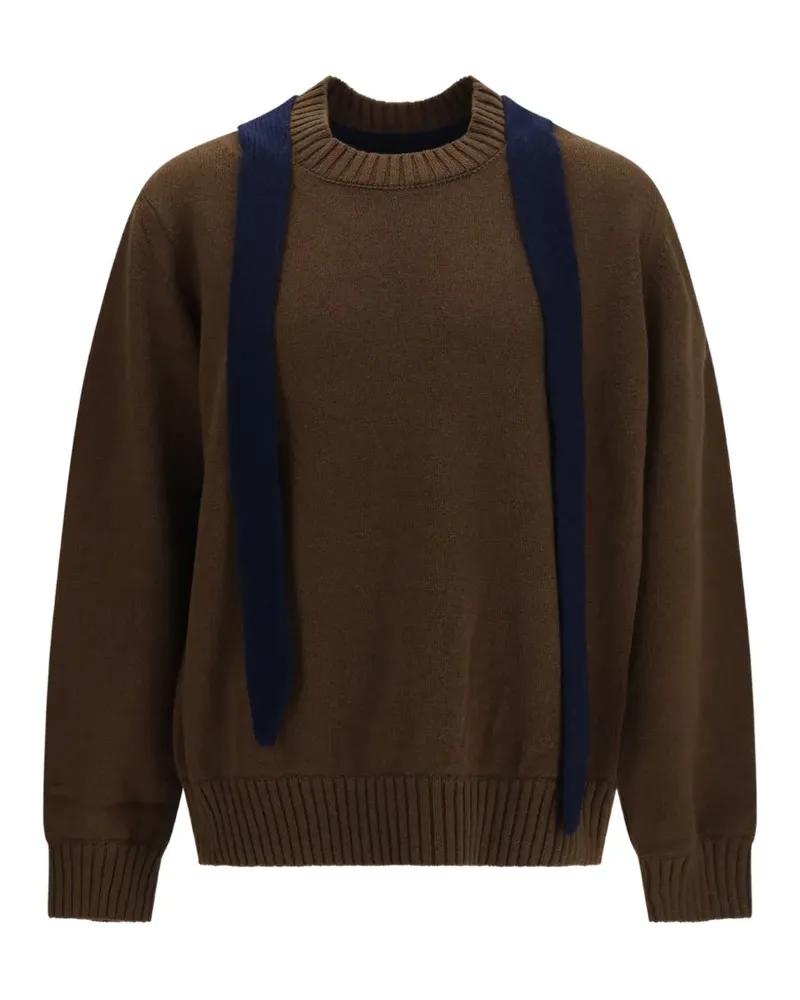 Sacai Klassischer Pullover - Braun Braun