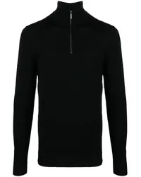 Calvin Klein Bestickter Wollpullover Schwarz