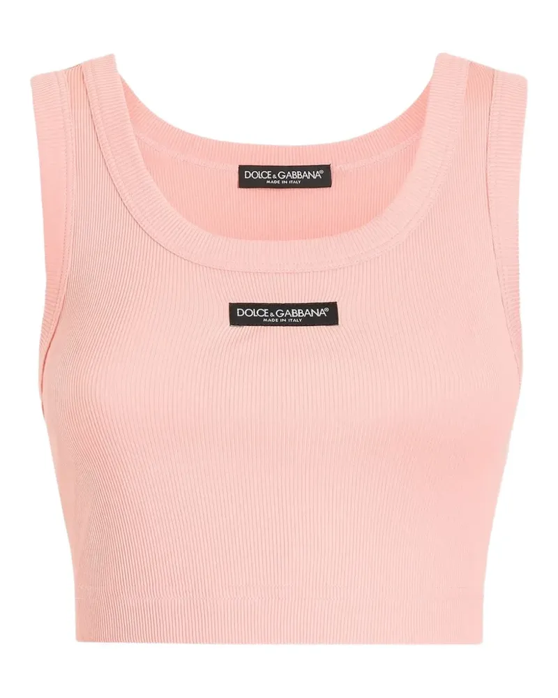 Dolce & Gabbana Cropped Tank-Top mit Logo - Rosa Rosa