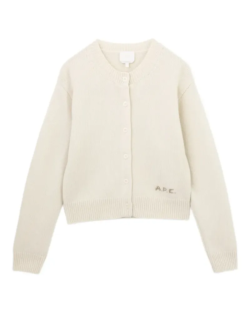 A.P.C. Cardigan mit Logo-Print - Nude Nude