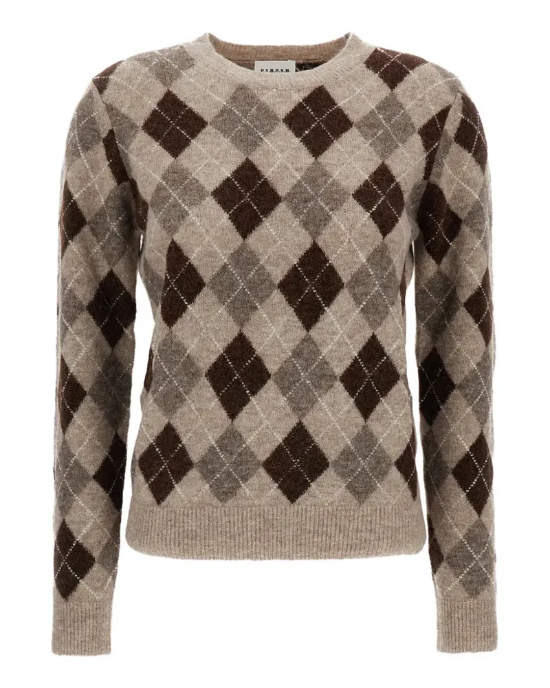 P.A.R.O.S.H. P.A.R.O H. Pullover mit Argyle-Muster - Nude Nude