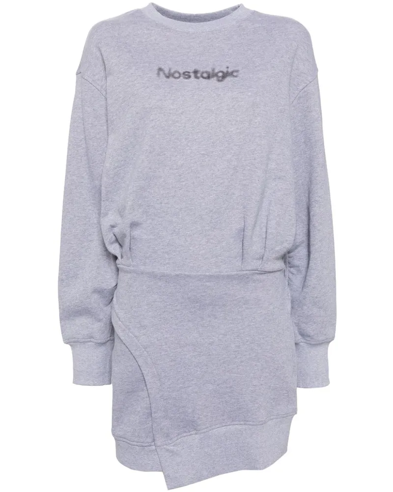 b+ab Kleid mit Slogan - Grau Grau