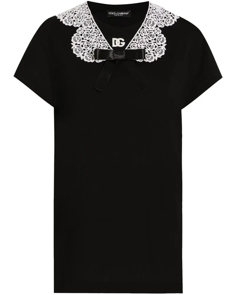 Dolce & Gabbana Bluse mit Spitzenbesatz - Schwarz Schwarz