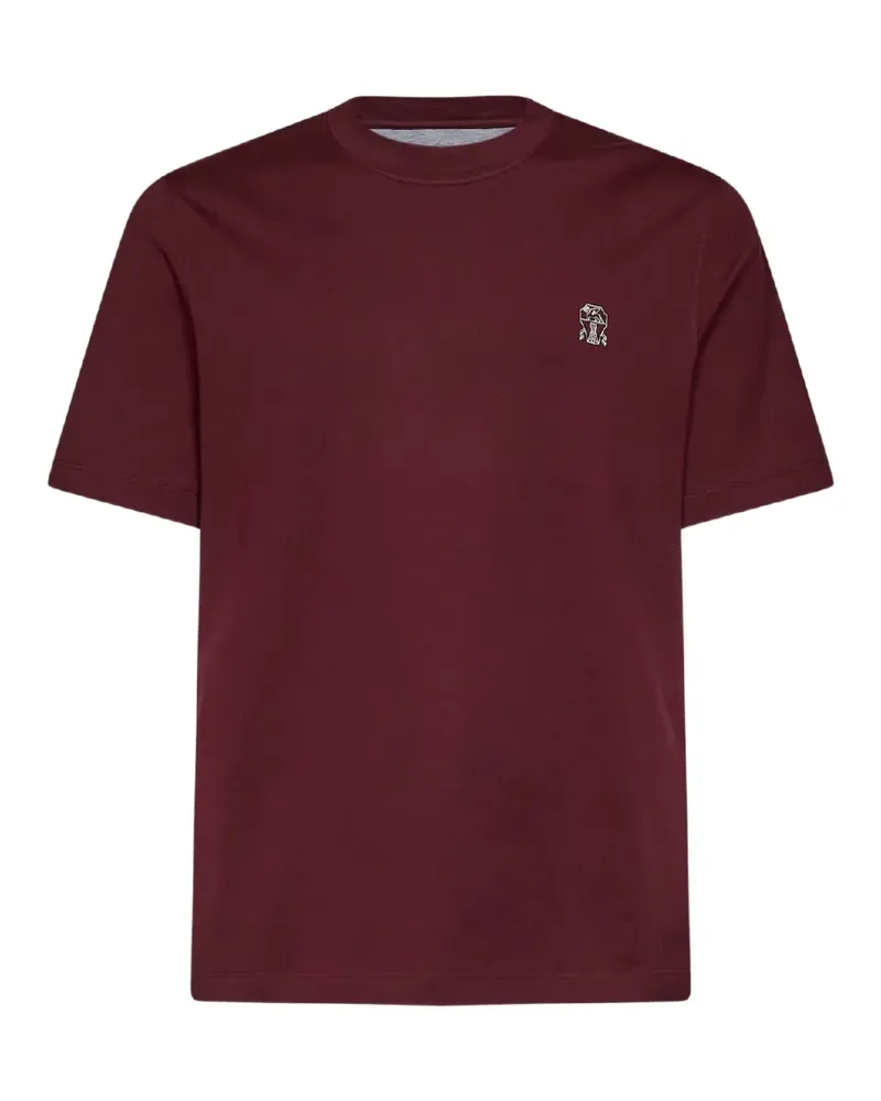 Brunello Cucinelli Solomeo T-Shirt mit Wappen - Rot Rot