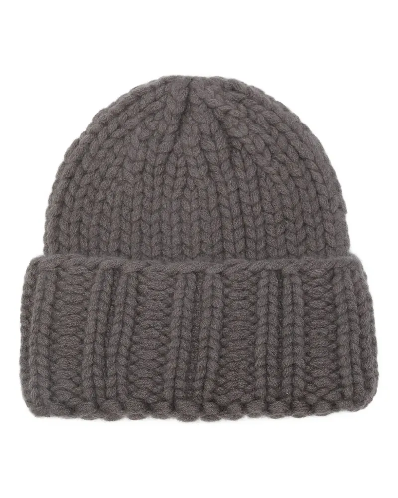 Liska Grob gestrickte Kaschmirbeanie - Grau Grau