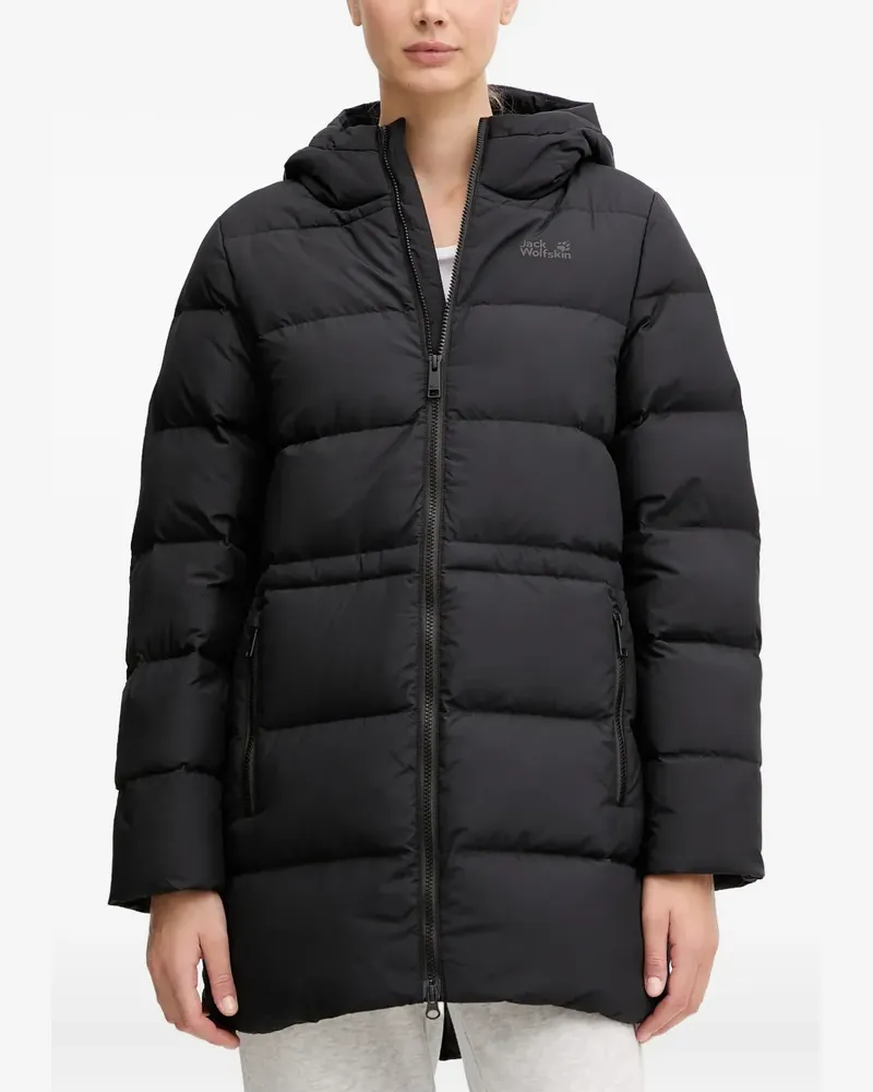Jack Wolfskin Frozen Palace Kapuzenmantel mit Reißverschluss - Schwarz Schwarz