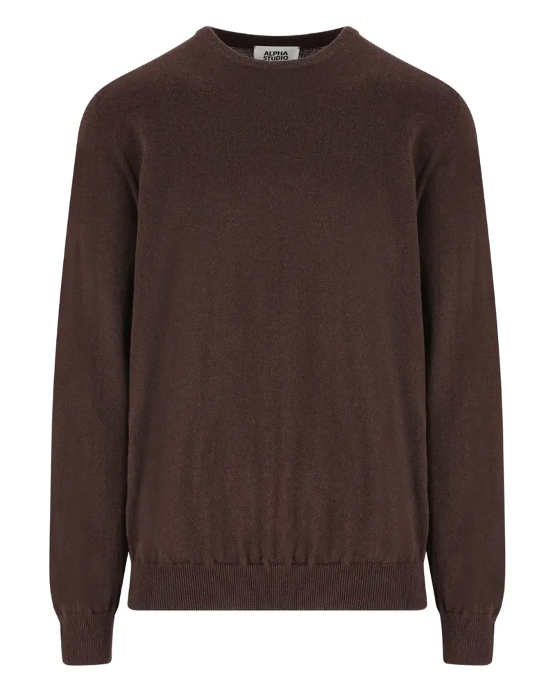 Alpha Studio Kaschmirpullover mit Rundhalsausschnitt - Braun Braun