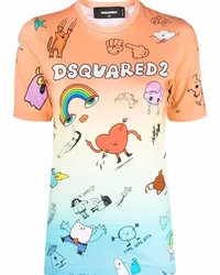 Dsquared2 T-Shirt mit Farbverlauf Orange