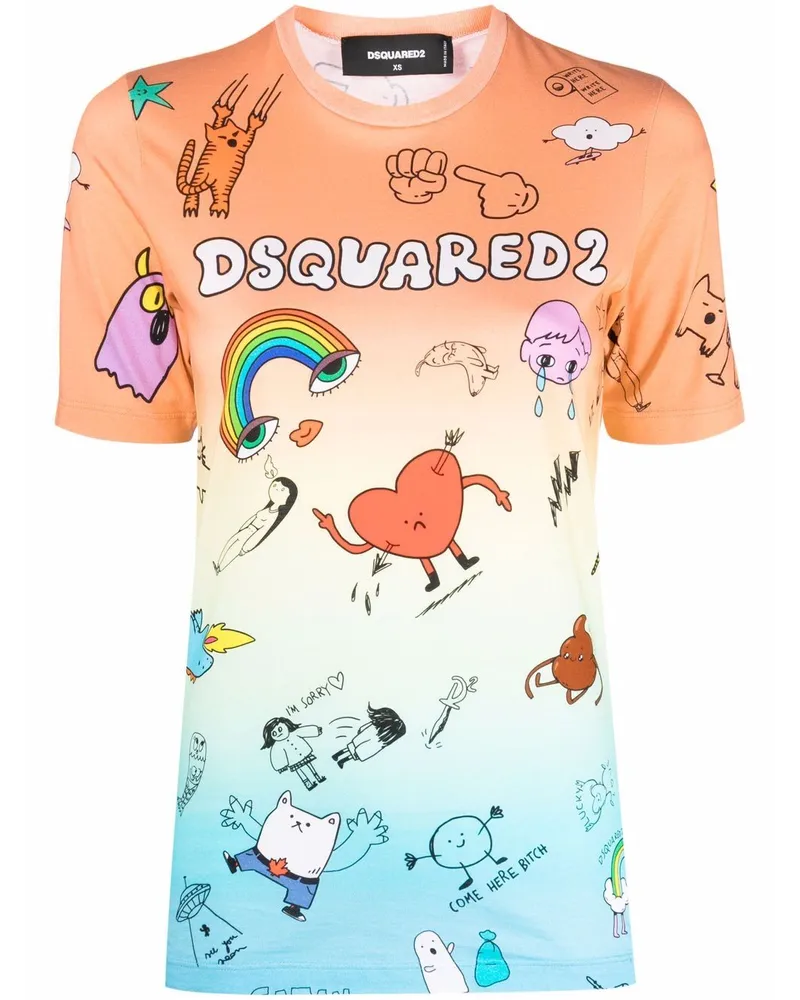 Dsquared2 T-Shirt mit Farbverlauf - Orange Orange