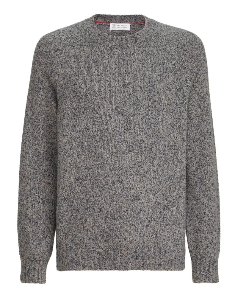 Brunello Cucinelli Chiné-Pullover aus Schurwolle, Seide und Kaschmir - Grau Grau