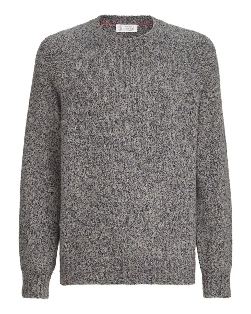 Brunello Cucinelli Chiné-Pullover aus Schurwolle, Seide und Kaschmir - Grau Grau