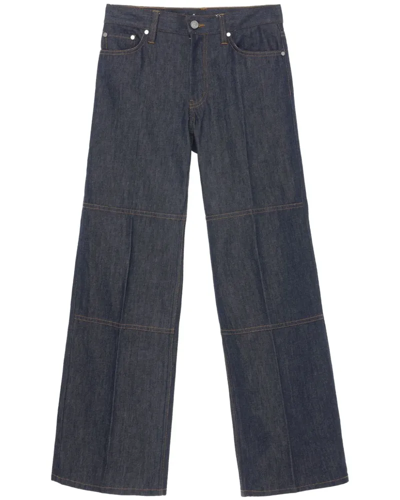 Helmut Lang Hose mit Reißverschlussdetail - Blau Blau