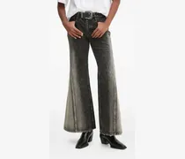 Acid-Wash-Jeans mit Schlitz - Schwarz