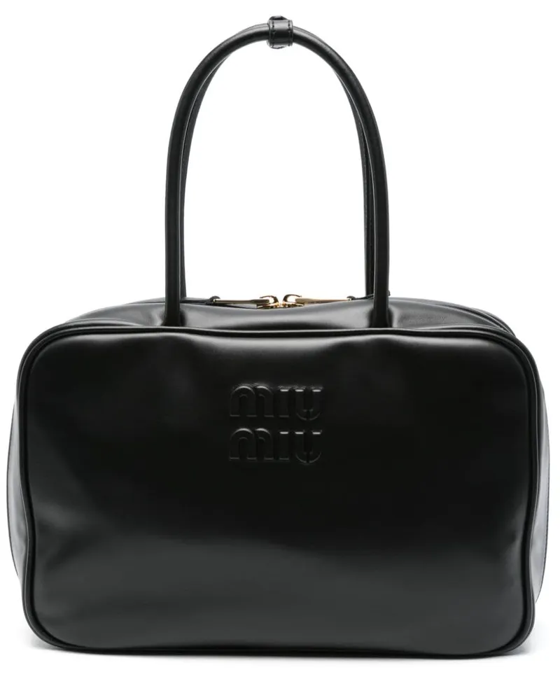 Miu Miu Schultertasche mit Logo-Prägung - Schwarz Schwarz